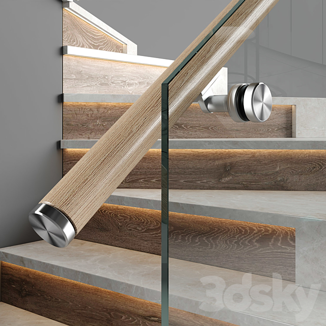 Modern interior stair 3DS Max Model - thumbnail 4