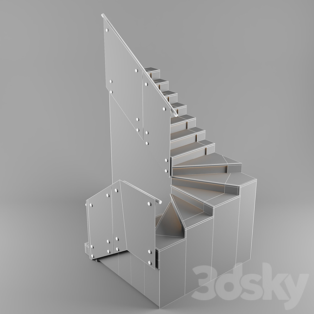 Modern interior stair 3DS Max Model - thumbnail 5