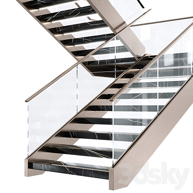 Modern luxury staircase 2 3ds Max - thumbnail 2