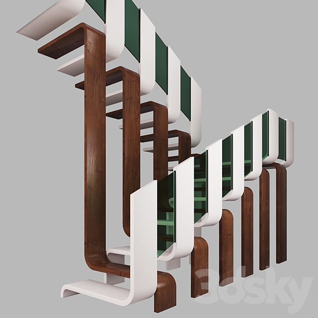 Modern Stair – 3 3DS Max Model - thumbnail 2