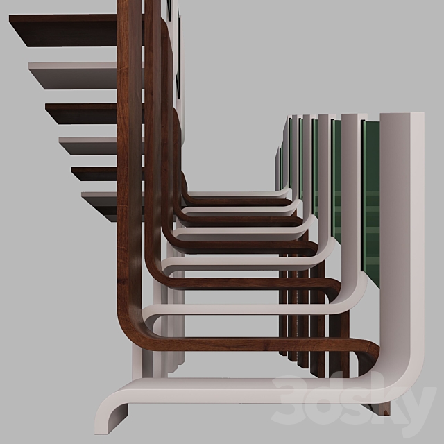 Modern Stair – 3 3DS Max Model - thumbnail 3