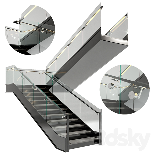 Modern Stair No43 3ds Max - thumbnail 1