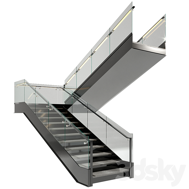 Modern Stair No43 3ds Max - thumbnail 2