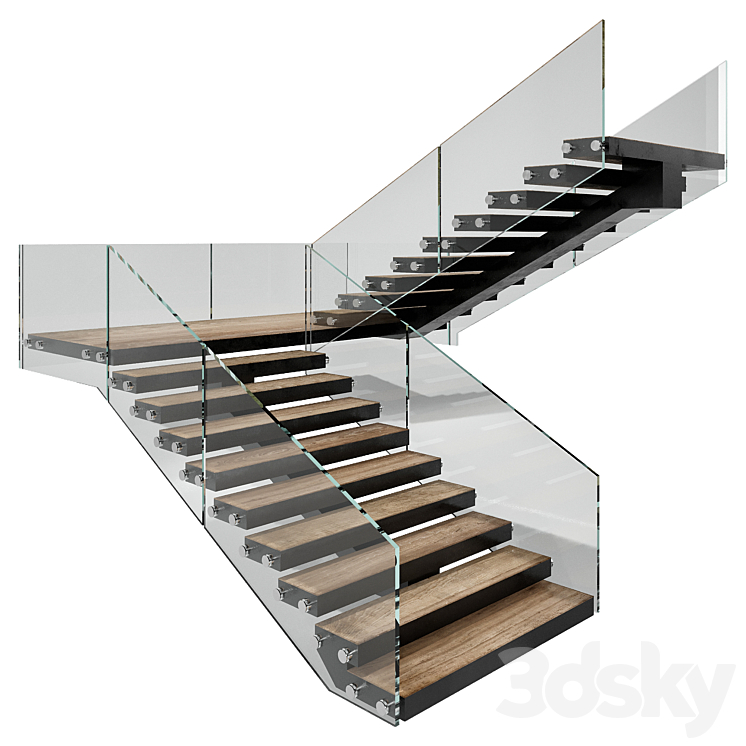 MODERN STAIR NO6 3DS Max Model - thumbnail 2