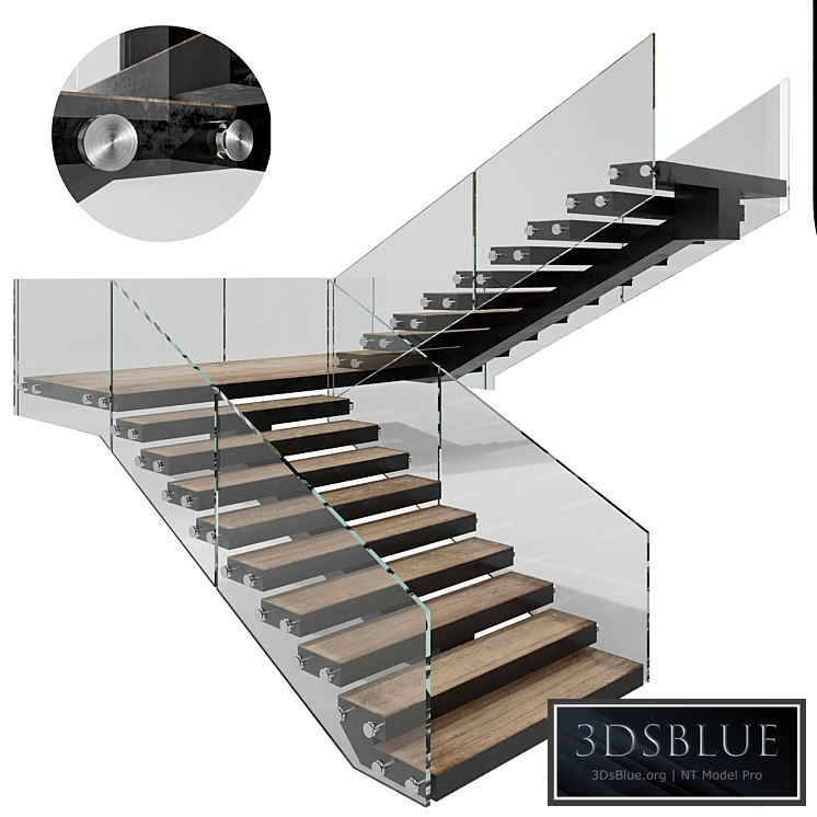 MODERN STAIR NO6 3DS Max - thumbnail 3