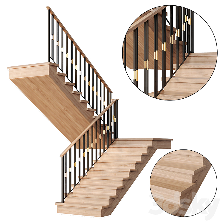 Modern staircase 11 3DS Max Model - thumbnail 1