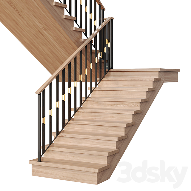 Modern staircase 11 3DS Max Model - thumbnail 2