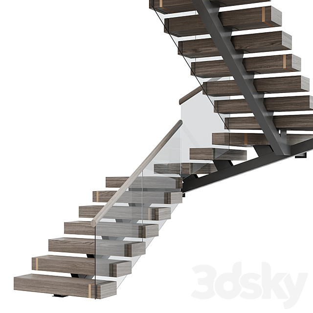 Modern staircase 18 3DS Max Model - thumbnail 4