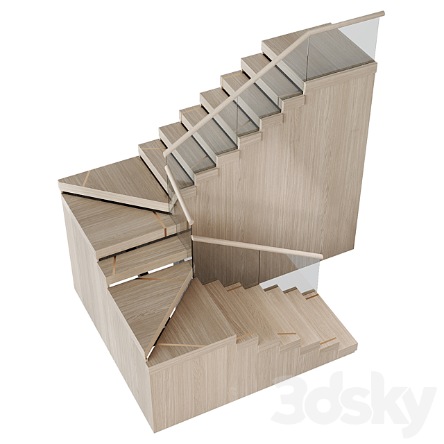 Modern staircase 18 3DS Max Model - thumbnail 5