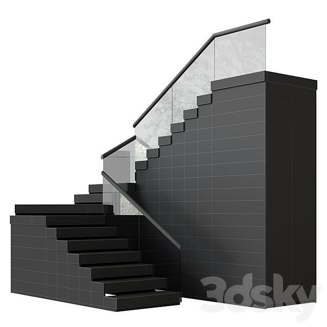 Modern staircase 18 3DS Max Model - thumbnail 7