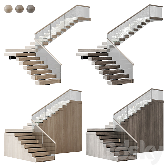 Modern staircase 30 3ds Max - thumbnail 1