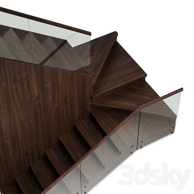 Modern stairs 2 3DS Max Model - thumbnail 2