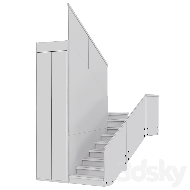 Modern stairs 2 3DS Max Model - thumbnail 4