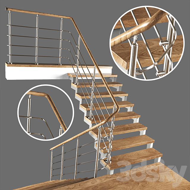 Modern two-step ladder 3DSMax File - thumbnail 2