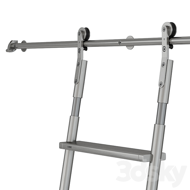 MWE SL.6002.KL Telescoping Rolling Ladder 3DS Max Model - thumbnail 3