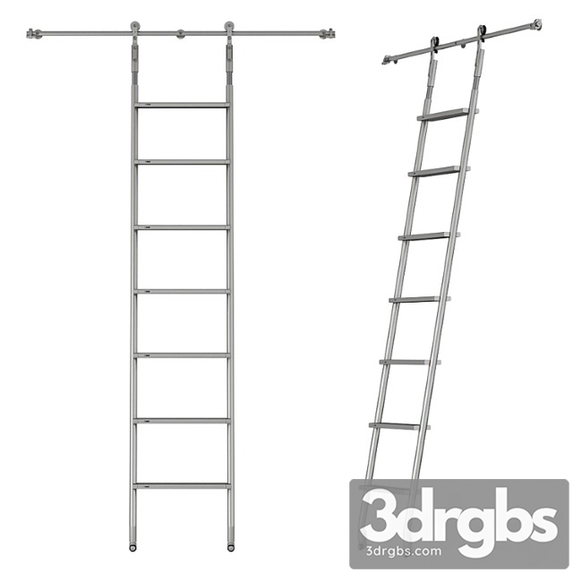 Mwe sl.6002.kl telescoping rolling ladder - thumbnail 1