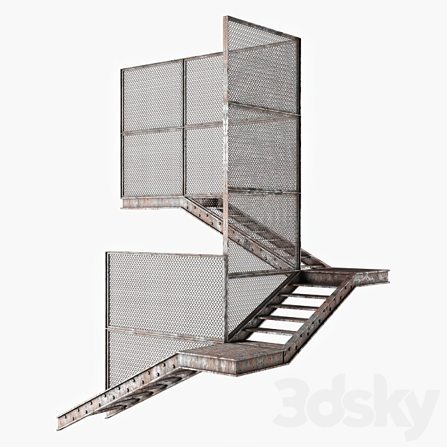 Old metal stair 3DSMax File - thumbnail 1