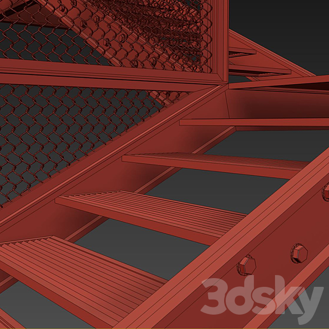 Old metal stair 3DSMax File - thumbnail 4