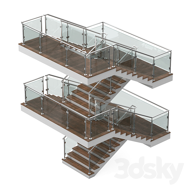 Reproducible stairs 2 3DS Max Model - thumbnail 2