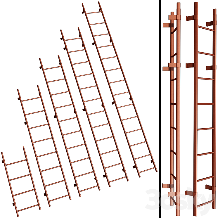 Roof ladder \/ Roof safety system 3DS Max - thumbnail 1