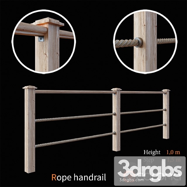 Rope Handrail 3dsmax Download - thumbnail 1