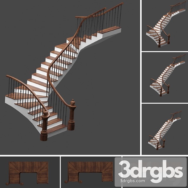 Set of stairs with 3 style - thumbnail 1