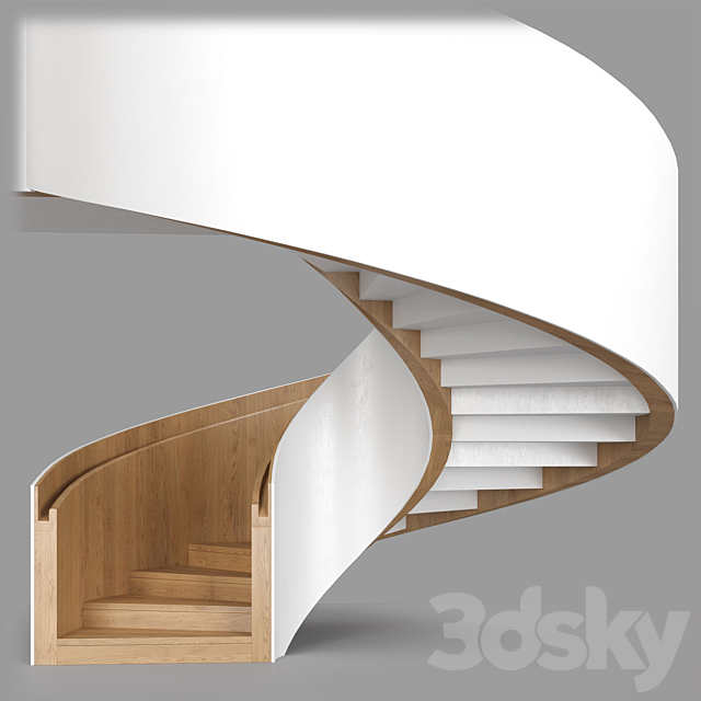 spiral stair 01 3ds Max - thumbnail 1