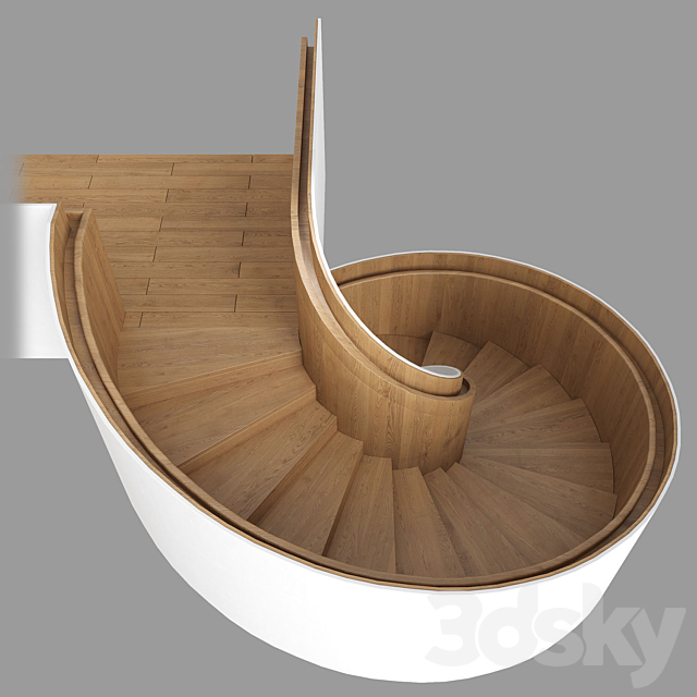 spiral stair 01 3ds Max - thumbnail 2