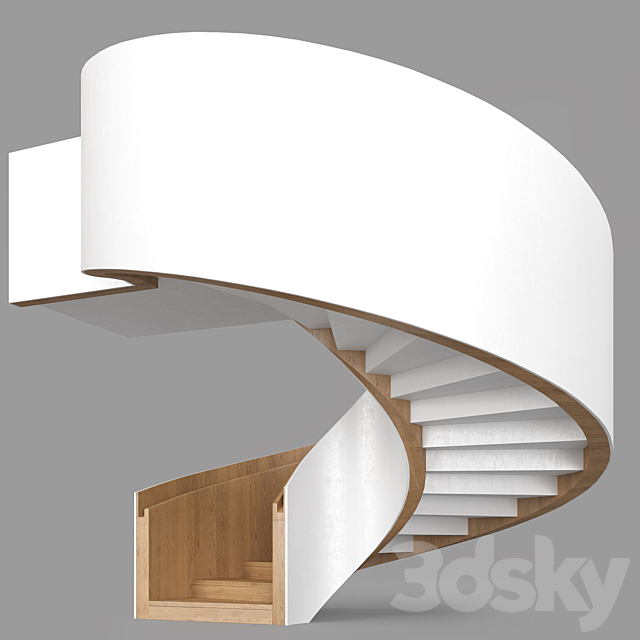 spiral stair 01 3ds Max - thumbnail 3