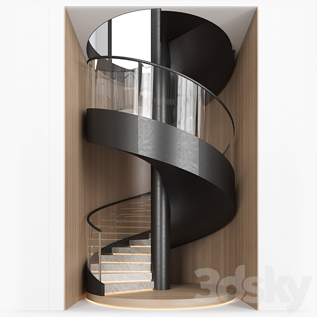 spiral stair 04 3ds Max - thumbnail 1