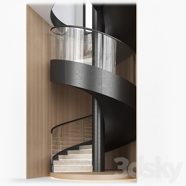 spiral stair 04 3ds Max - thumbnail 2