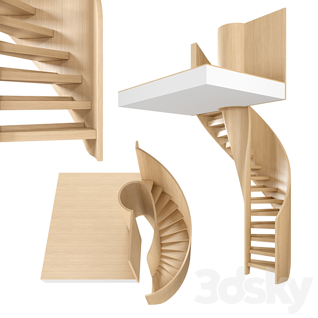 Spiral staircase 1 3DS Max Model - thumbnail 2