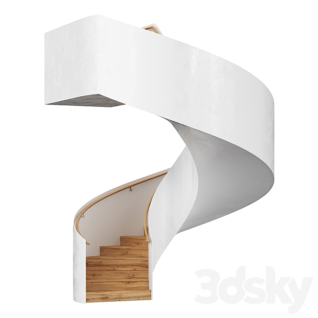 Spiral staircase 15 3ds Max - thumbnail 1