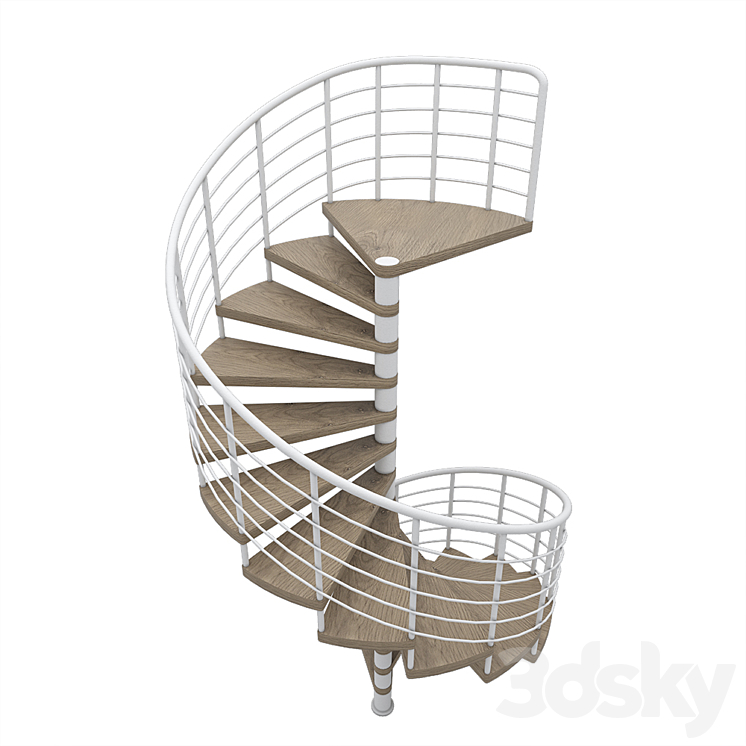 Spiral staircase 3DS Max - thumbnail 2