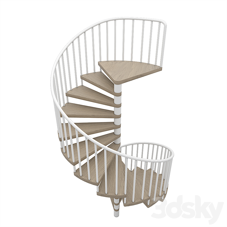 Spiral staircase 3DS Max - thumbnail 2