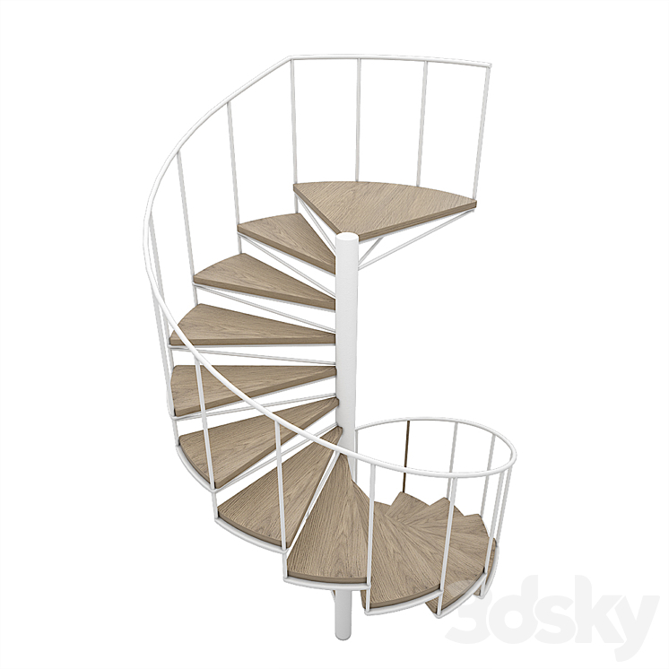 Spiral staircase 3DS Max - thumbnail 2