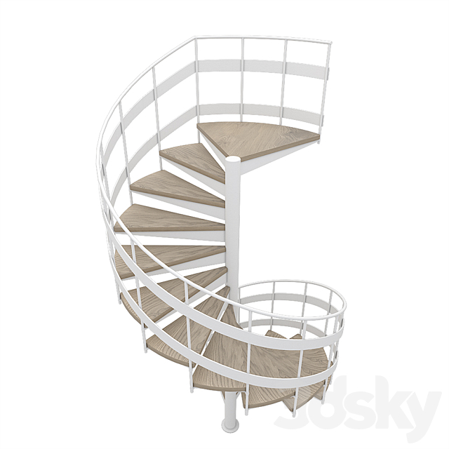 Spiral staircase 3DS Max Model - thumbnail 2