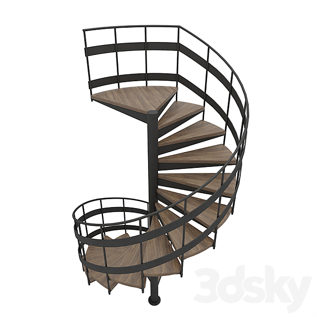 Spiral staircase 3DS Max Model - thumbnail 3