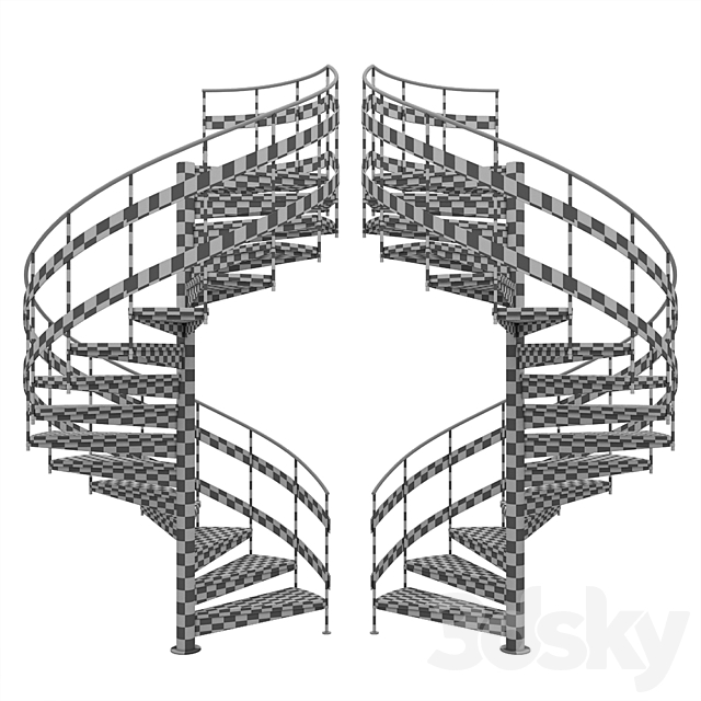 Spiral staircase 3DS Max Model - thumbnail 4