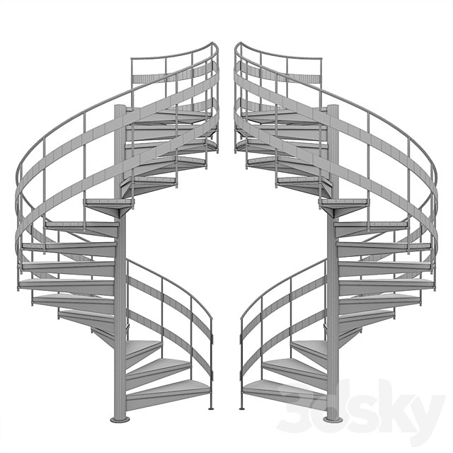 Spiral staircase 3DS Max Model - thumbnail 5