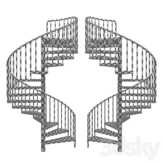 Spiral staircase 3DSMax File - thumbnail 4