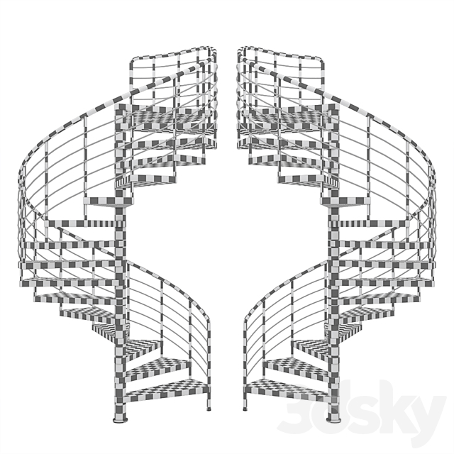 Spiral staircase 3DSMax File - thumbnail 4