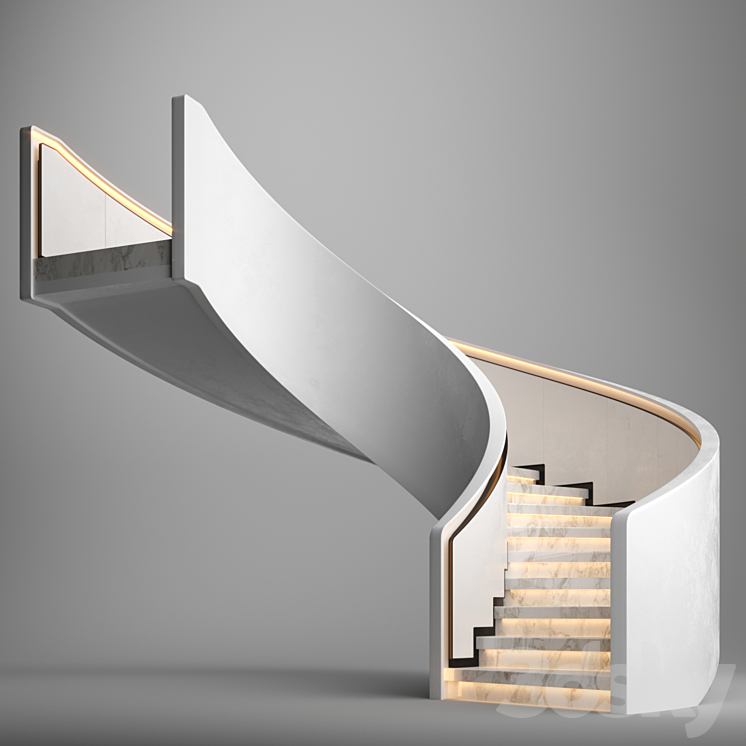 Spiral staircase 8 3DS Max Model - thumbnail 2