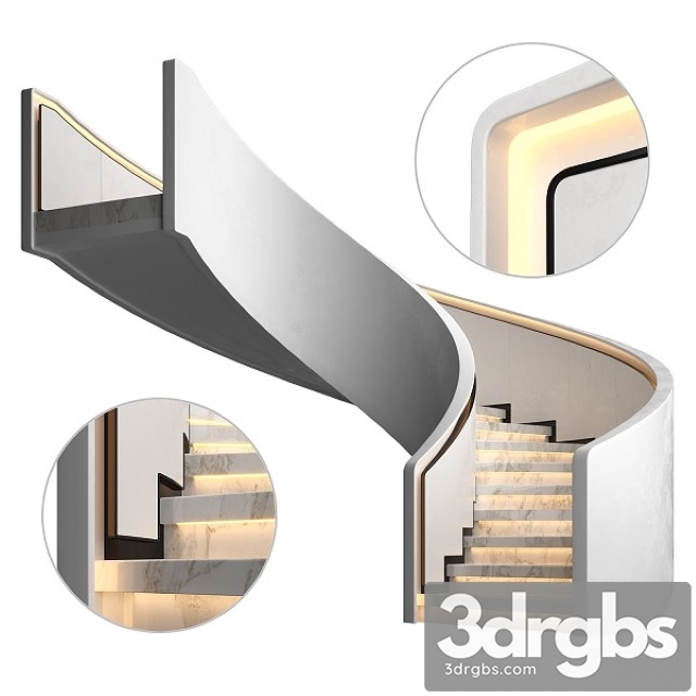 Spiral Staircase 8 3dsmax Download - thumbnail 1