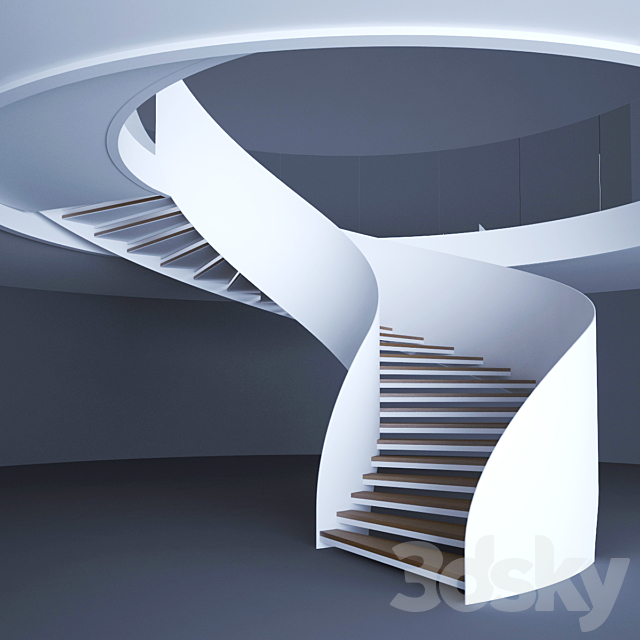 spiral staircase Actual Stairs 3DS Max Model - thumbnail 1