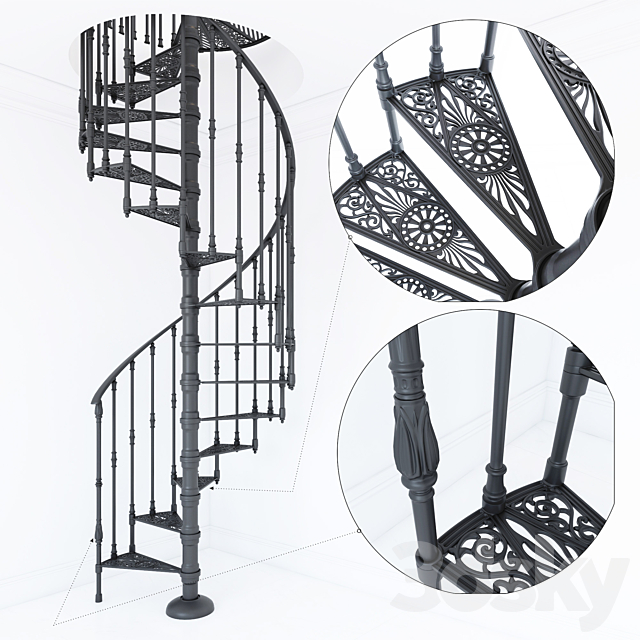 Spiral staircase Modus 3ds Max - thumbnail 1