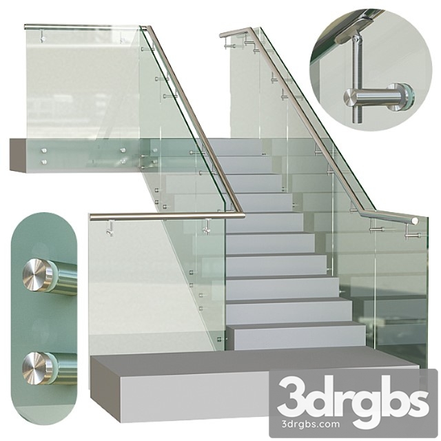 Spotted glass railing 5 3dsmax Download - thumbnail 1