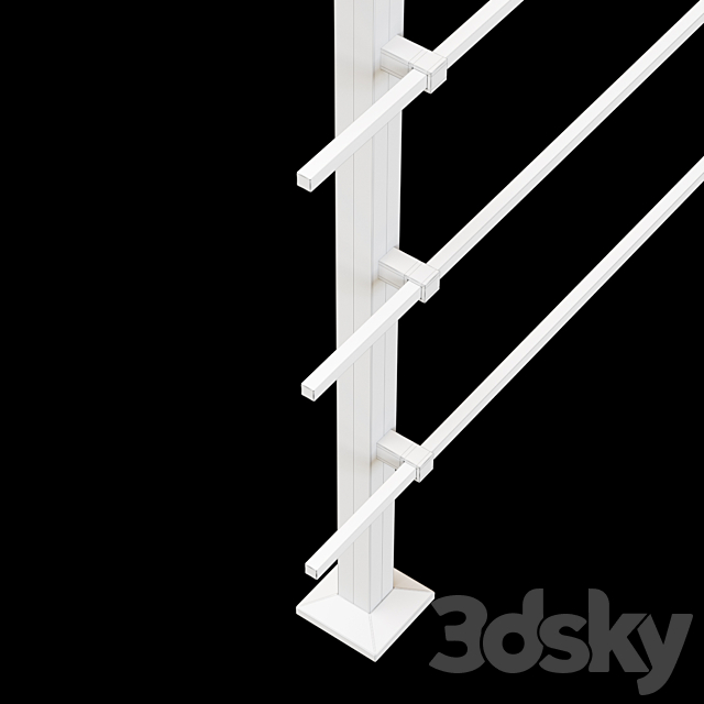 Stainless steel railing 3DS Max Model - thumbnail 5