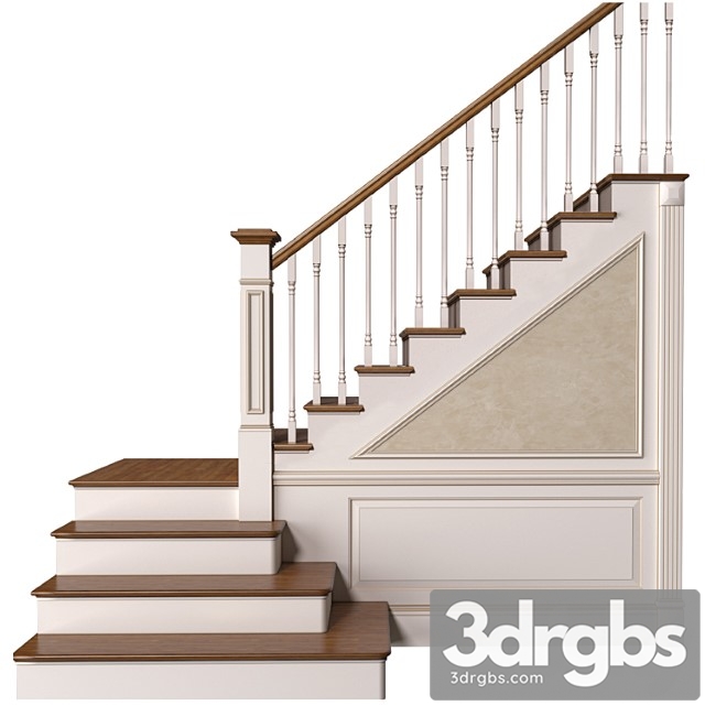 Stair in a classic style.classic modern interior stair - thumbnail 1