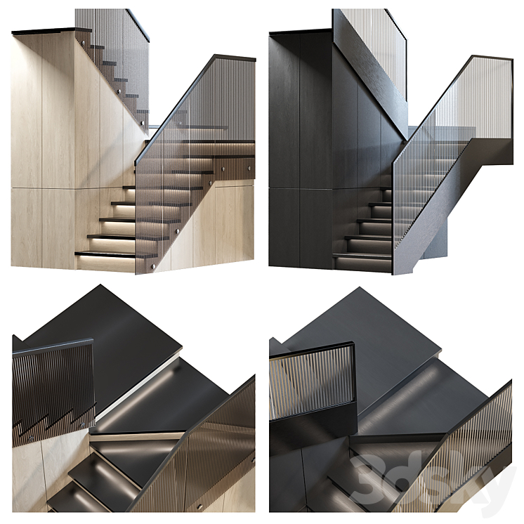 Stair modern 3 3DS Max Model - thumbnail 1